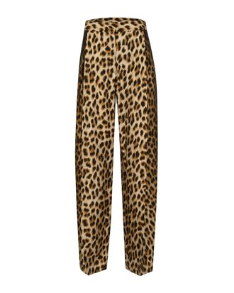Sportmax Silky Twill Pants with Bold Animal Print Design