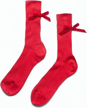 Maria La Rosa Womens Poetry Socks In Red