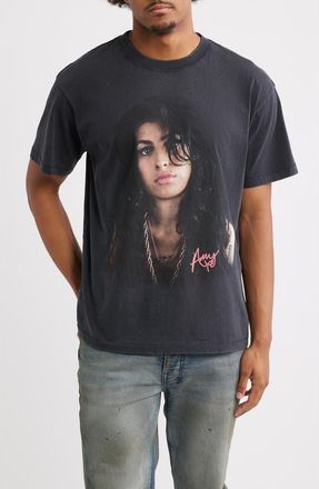 Bravado Oversize Amy Winehouse Graphic T-Shirt in Black Wash at Nordstrom, Size Xx-Large