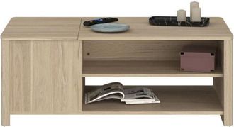 Parisot Mesa Baja Rectangular Betty - En Panel De Part&iacute;culas Recubierto De Papel Decorativo - Decoraci&oacute;n Nogal - Cl&aacute;sico - L110 X H42 X P60 Cm