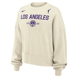 Nike Los Angeles Sparks Phoenix Fleece Nike Womens WNBA Crew-Neck Sweatshirt in White | W33302WLAS-SAI