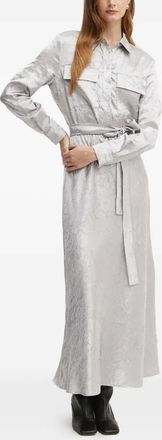 Pinko long-sleeve maxi shirt dress - women - Fabric - 40 - Grey