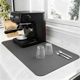 OEM Alfombrilla Antigoteo Superabsorbente Para Cafetera, Encimera Y Barra, 40 X 30 Cm, Antideslizante, Gris