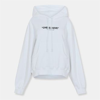 Off-white Womens Off White Move Over Lettering Relaxed Fit Drop Shoulder Long Sleeve Sweatshirt in White/Black - Size 6 UK