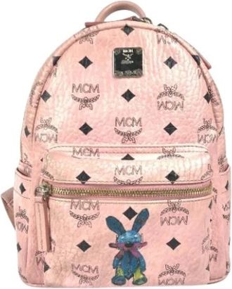 MCM Pre-owned Backpacks, female, Pink, Size: ONE SIZE Pre-owned Leather Backpack