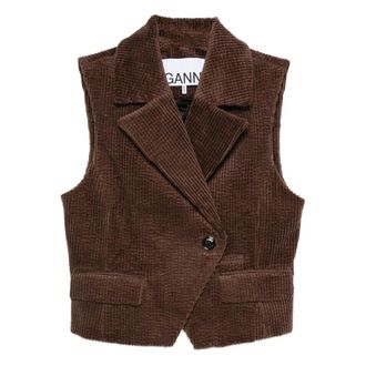 Ganni Vests, female, Brown, Size: M Ganni Jackets Brown