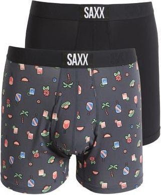 Saxx Assorted 2-Pack Ultra Super Soft Boxer Briefs in Pickleball Paradise/Black at Nordstrom Rack, Size Xx-Large