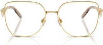 Dolce & Gabbana 56mm Square Optical Glasses in Gold at Nordstrom