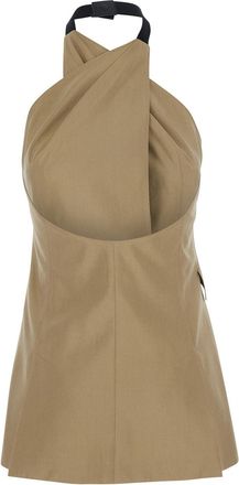 Max Mara Womens Dress Wool-Silk Beige Virgin Wool Blazers Jacket