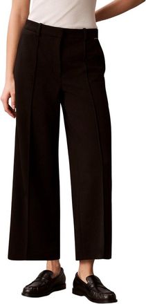 Calvin Klein Stretch Crepe Cropped Wide Leg Pant