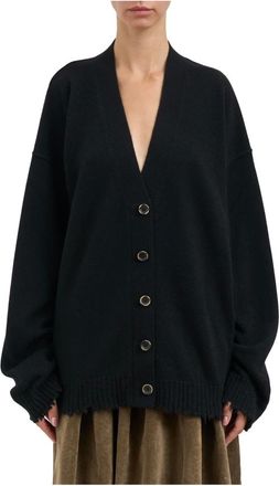 Uma Wang Cardigan Over in Cashmere - - Knitwear - Donna - Nero - M