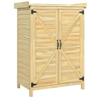 OUTSUNNY Caseta de jard&iacute;n 71.5x39x95 cm madera natural