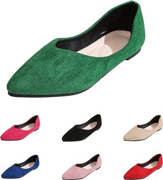 Generic Womens Pointed Toe Ballet Flats Moccasin Office Classic Suit Shoes Business Casual Loafers Lightweight Comfortable Slip On Loafer Hiking Shoes Suede F