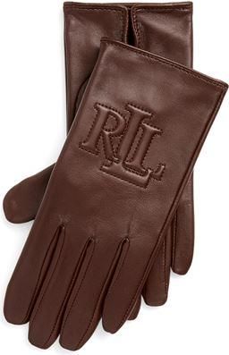 Ralph Lauren Logo-Embossed Sheepskin Tech Gloves