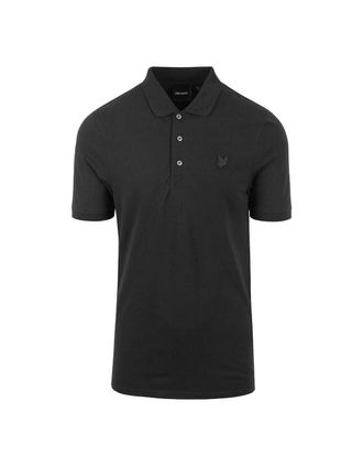 Lyle & Scott Mens Lyle & Scott Tonal Eagle Grey Polo Shirt - Black/Black - Size: 36