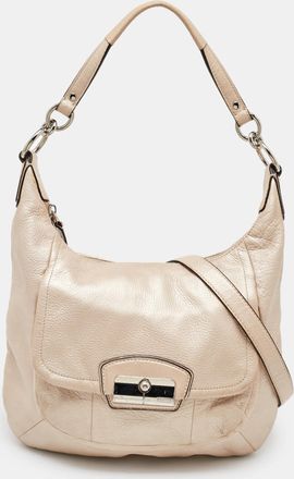Coach Metallic Beige Leather Kristin Hobo