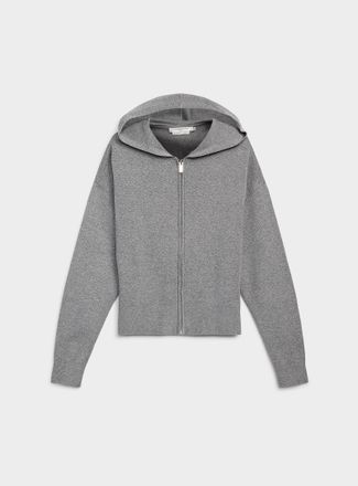 Contemporaine Womens Soft knit zippered hooded Cardigan Sweater
