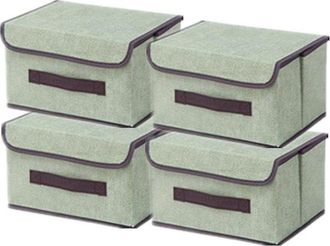 OEM 4 Cajas De Almacenamiento Plegables Con Tapa - Cajas De Tela Para Organizar Armarios Y Habitaciones (26x19x16cm)
