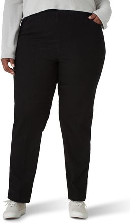 Chic Classic Collection Womens Plus Size Stretch Elastic Waist Pull-on Pant Jeans, Black Denim, 20 Petite US