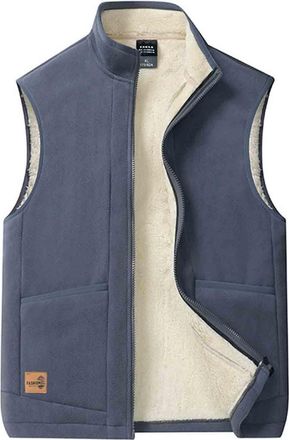 Generic Gilet for Men - Fleece Lined Quilted Gilets, Body Warmer Outerwear, Fuzzy Fluffy Winter Thermal Jacket, Sleeveless Lightweight Vest, Soft Cozy Stand C