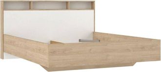 Dmora Cama Doble Charlene, Sommier Para Dormitorio, Estructura De Cama Por Habitaci&oacute;n, Estructura Del Sostenedor Del Colch&oacute;n, 216x170 H1 Cm, Roble Y Blanco 