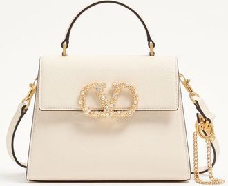 Valentino Garavani Valentino Garavani Vsling Small Handbag In Grainy Calfskin With Jewel Logo Wo
