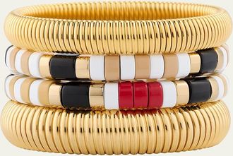 Ben-Amun The London Stack Cobra Bracelets, Set of 4