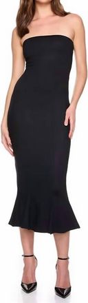 Susana Monaco Tube Trumpet Midi Dress In Black