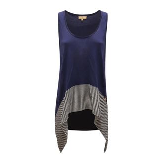 Fay T-Shirts, female, Blue, Size: S Npwb4325820 Canotta Wo Sleeveless
