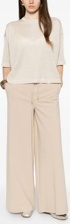 PANICALE Womens Drawstring Wide-Leg Trousers Ss26 W