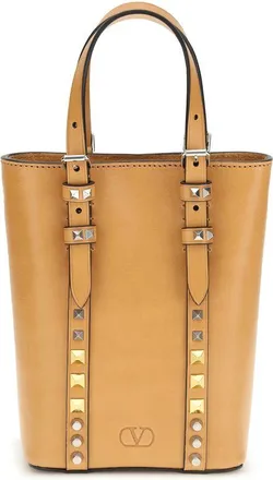 Valentino Garavani Beige Calf Leather Bos Taurus Shoulder Mens Bag