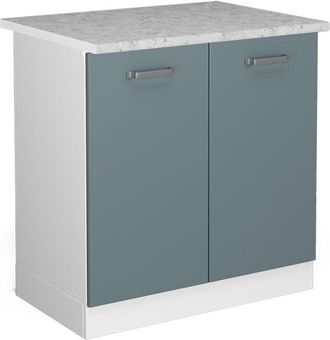 Vicco Mobile lavello cucina R-Line, Grigio-blu, 80 cm, pl Marmo
