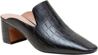 Linea Paolo Giselle Croc Embossed Mule in Black at Nordstrom, Size 7.5