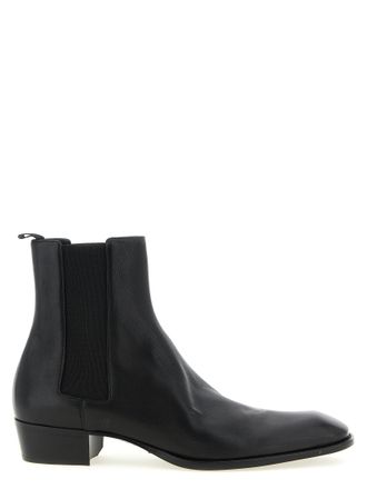 Saint Laurent Black Calfskin Chelsea Mens Boots