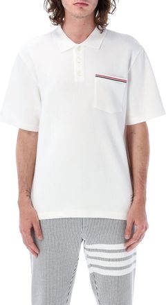 Thom Browne White Shirt Collar Polo
