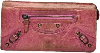 Balenciaga Pre-owned Wallets, female, Purple, Size: ONE SIZE Pre-owned Leather Wallet
