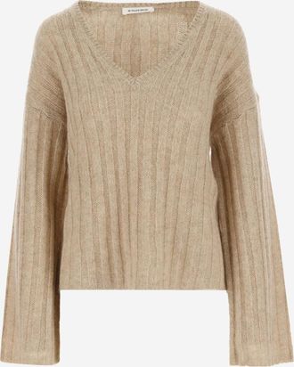 By Malene Birger Beige V-Neck Long Sleeves Sweater