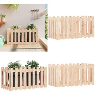 vidaXL Fioriera da Giardino a Recinzione 100x50x50 cm in Massello Pino - Fioriera in legno - Fioriera rialzata