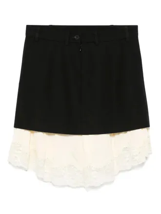 Balenciaga lace-detail mini skirt - women - Elastane/Viscose/Wool/Cupro/Polyamide/Elastane - 42 - Black