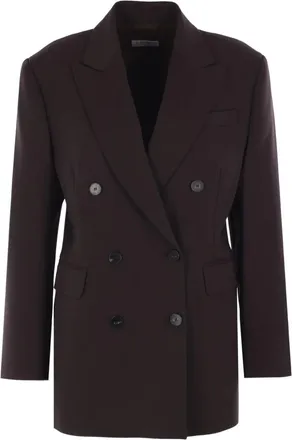 Alberto Biani Blazer met dubbele rij knopen - Bruin