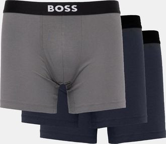 HUGO BOSS Mens BOSS Orange 3 Pack Stretch Cotton Boxer Briefs - Open Miscellaneous 988 - Grey - Size: 37/36/32