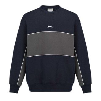 Slazenger Heren Fleece Sweatshirt met ronde hals (Marine/Rook)