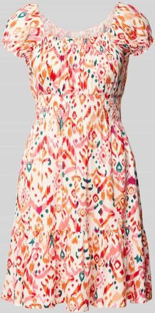 Apricot Minikleid aus Viskose mit Karree-Ausschnitt in Orange, Größe XL