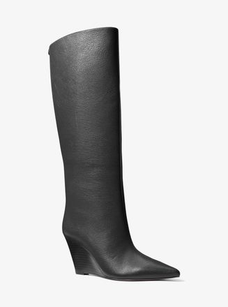 Michael Kors Xandra Leather Wedge Boot