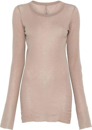 Rick Owens Geribbeld T-shirt - Beige