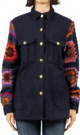 Vilagallo Federico Crochet Jacket In Navy