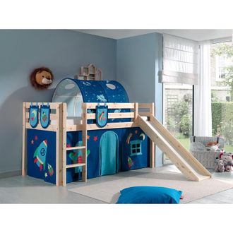 Les Tendances Les Tendances - Cama De Media Altura 90x200 Con Tobog&aacute;n, Somier Y Funda Astro Vipack Pino - Madera