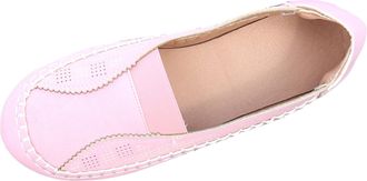 Generic Loafers for Women Leather Business Casual Shoes Comfortable Lightweight Loafer Slip-Ons Work Flat Driving Boat Shoe (Red, 3.5)