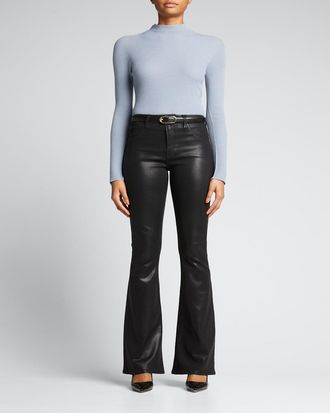L'agence Marty Ultra High-Rise Coated Flare Jeans