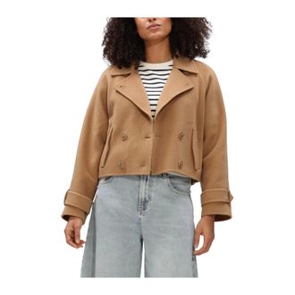 Janice Floyd Double-Breasted Coat - Dames - Mantels - Bruin - Maat: XL Leer